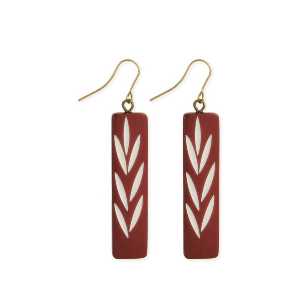 Red Etched Resin Earring